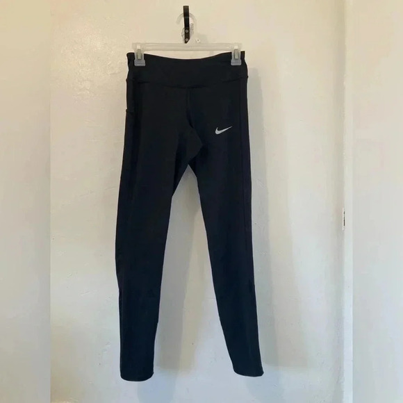 Nike Racer Tight Leggings Women's XS Black Drawstring Running 890371-010‎ Active - Picture 2 of 9